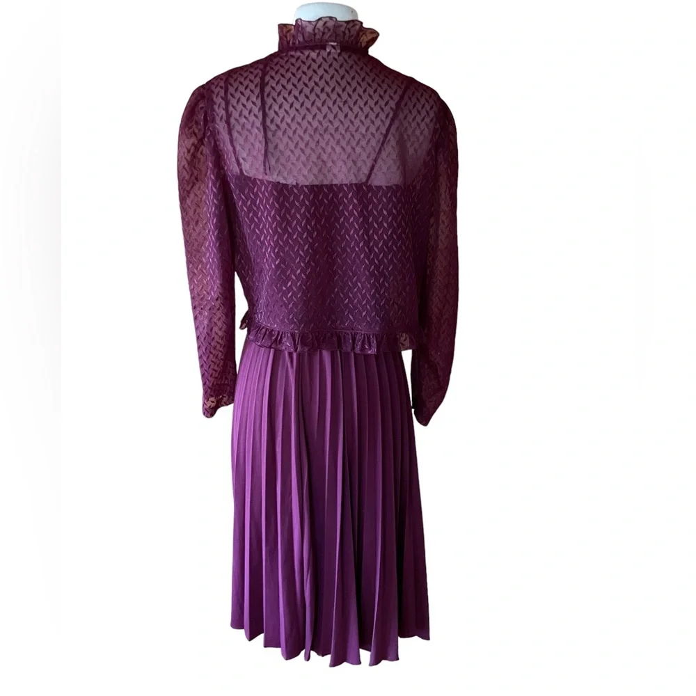 1970s 2 Piece‎ Poly, Pleated Sundress